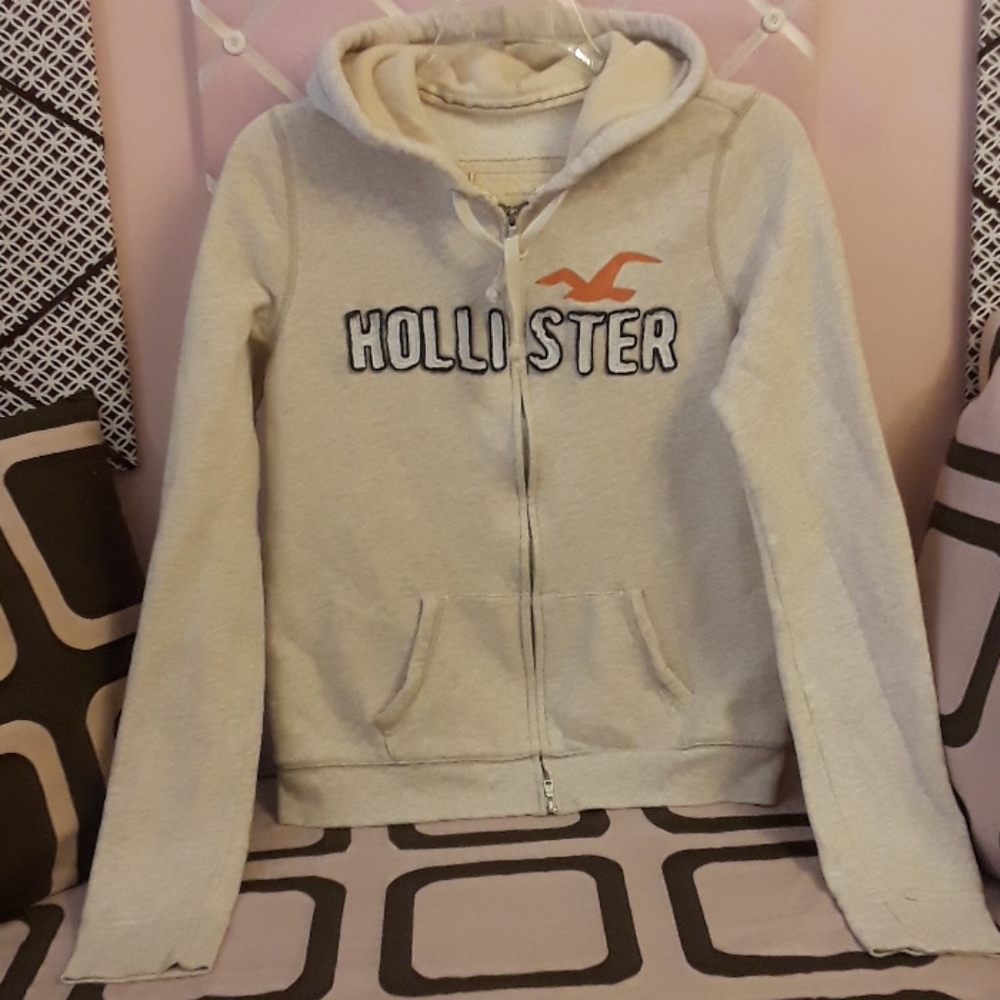 Hollister Women's Hooded Sweatshirt-Light Cream